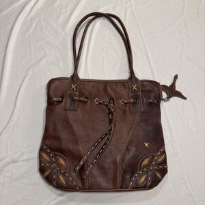 Pikolinos Brown leather shoulder tote